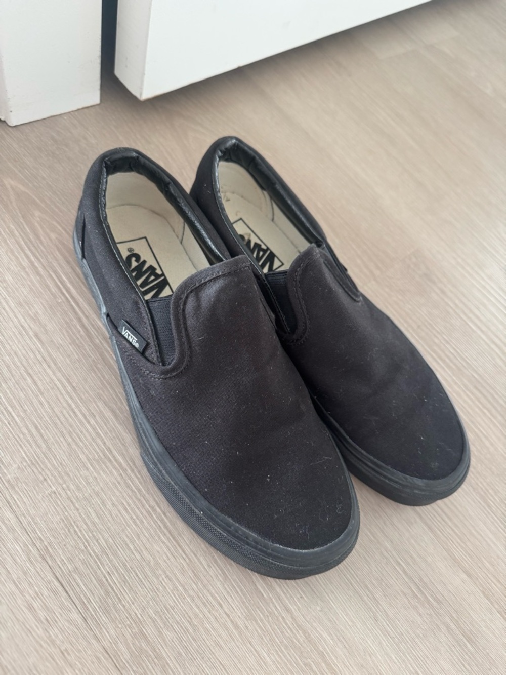 Vans Black Slip-On Canvas Loafers